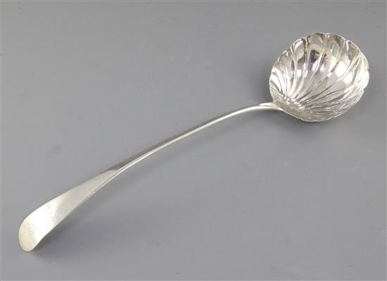A George III silver Old English pattern soup ladle, by John Lambe, Length; 333mm Weight; 4.5oz/141grms.